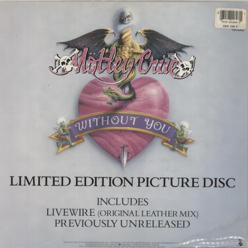Motley Crue Without You UK shaped picture disc (picture disc
